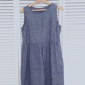 Pyne & Smith No. 26 Blue Chambray sleeveless linen dress XS